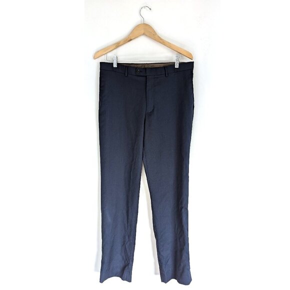COSANI Italian Wool Navy Slim Trouser Pants, Capsule Staple Wardrobe, Office - Picture 1 of 14